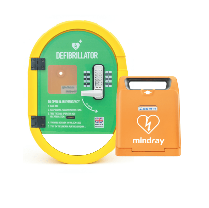 C1A Mindray BeneHeart Defibrillator & Locked DefibSafe2 Cabinet