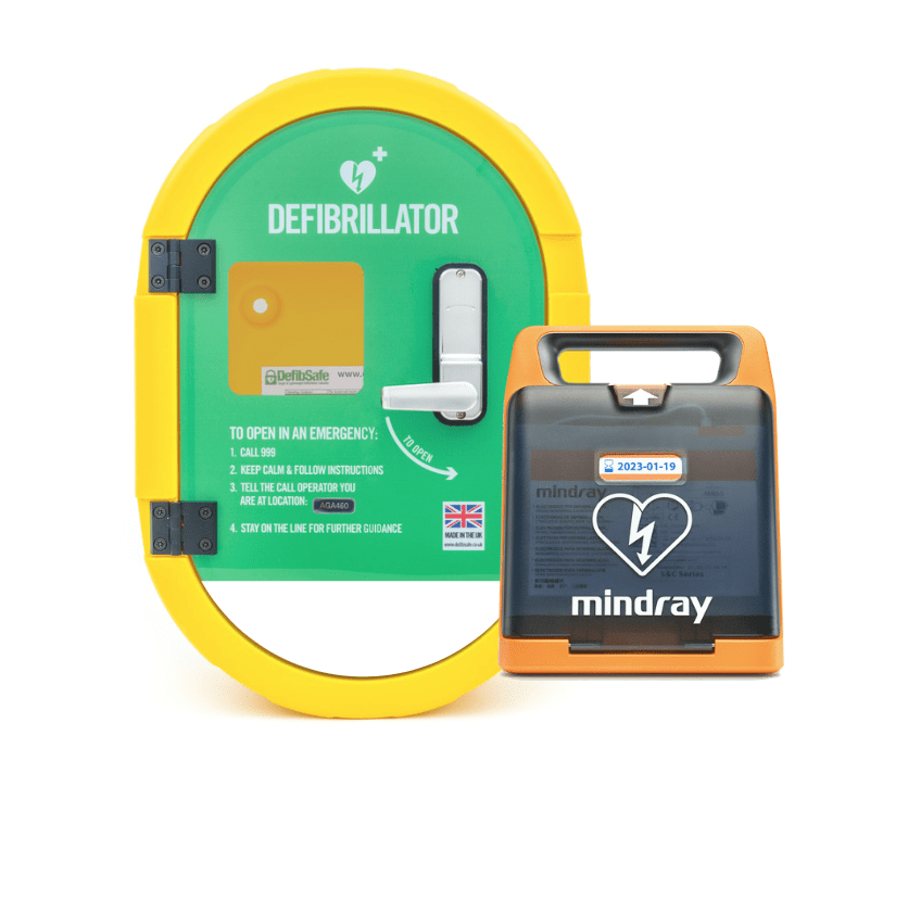 C2 Mindray BeneHeart Defibrillator & Unlocked Cabinet Telephone Box Package