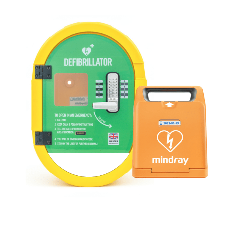 C1A Mindray BeneHeart Defibrillator & Unlocked Cabinet Telephone Box Package