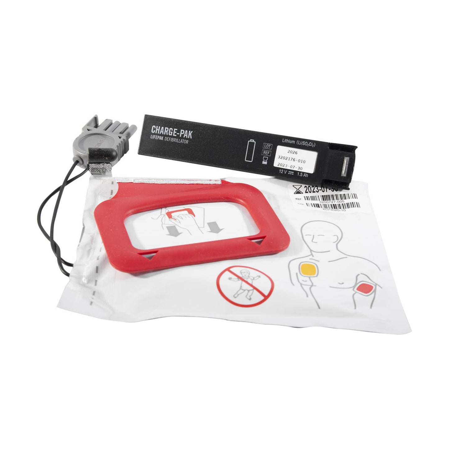 LIFEPAK CR Plus Charge-Pak battery and 1 set of Pads